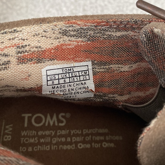 Toms nude suede booties ankle boots wedge tan size 8 woman’s - Picture 7 of 9